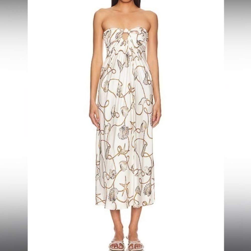 Bec + Bridge Bayside Strapless Dress Parisian Shell Print